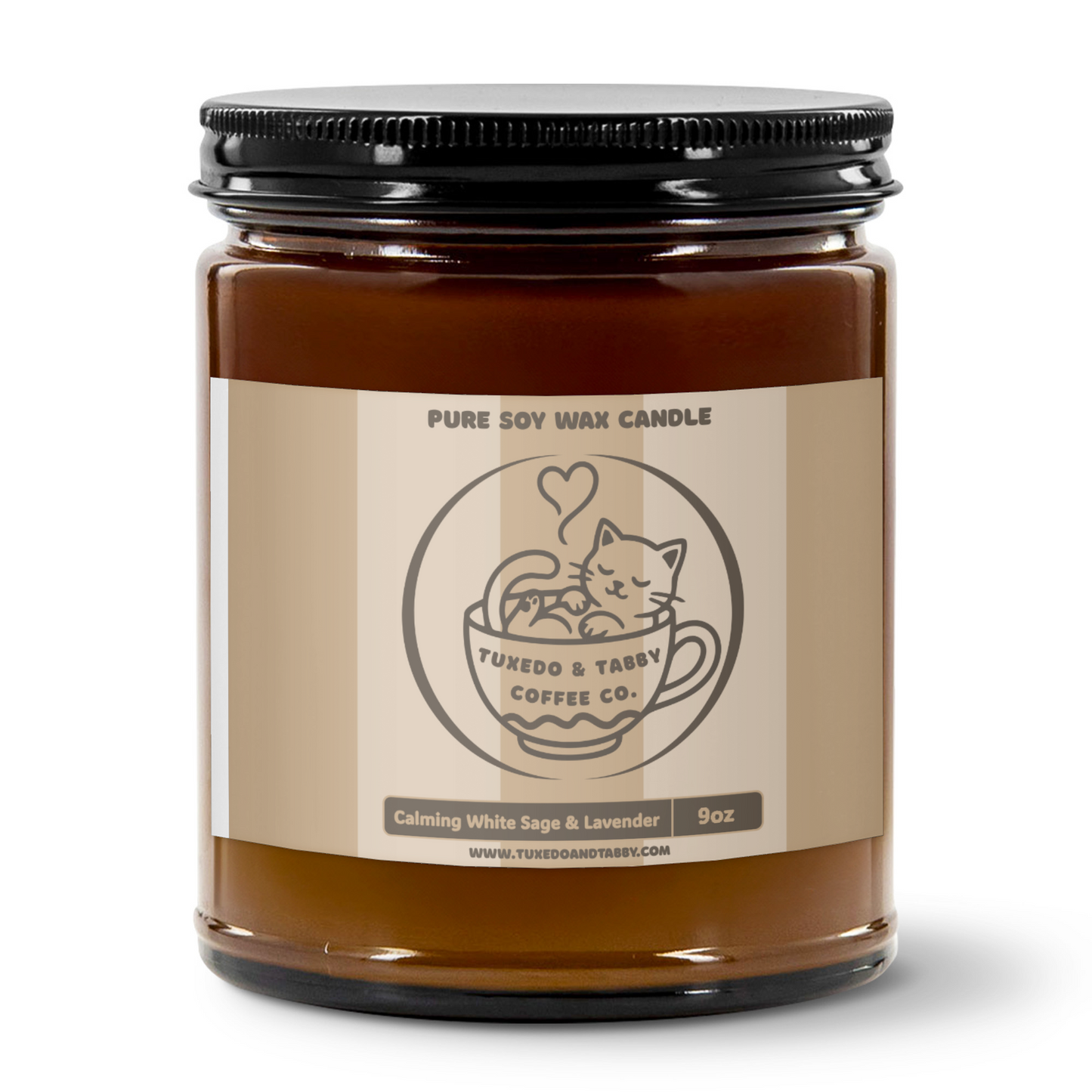 Calming White Sage & Lavender Premium Handcrafted Soy Candles 9oz