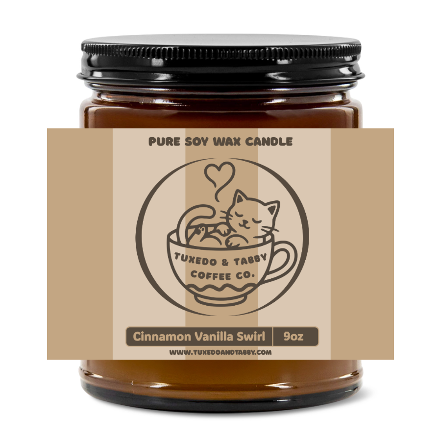 Cinnamon Vanilla Swirl Premium Handcrafted Soy Candle 9oz