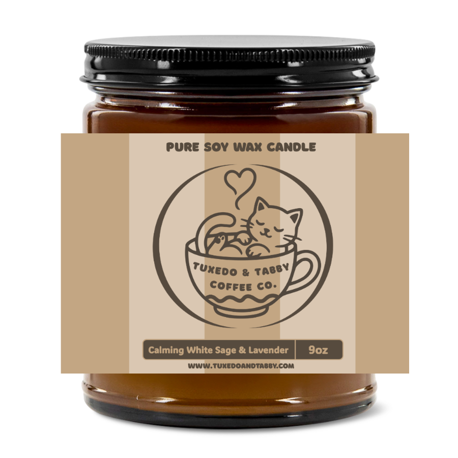 Calming White Sage & Lavender Premium Handcrafted Soy Candles 9oz